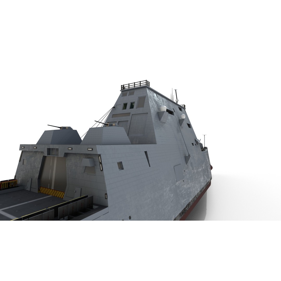 Zumwalt USS DDG 1000 Destroyer 3D Model – Low Poly Game Asset, FBX, PBR - View 32