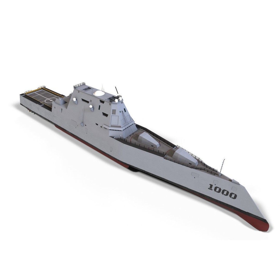 Zumwalt USS DDG 1000 Destroyer 3D Model – Low Poly Game Asset, FBX, PBR - View 5