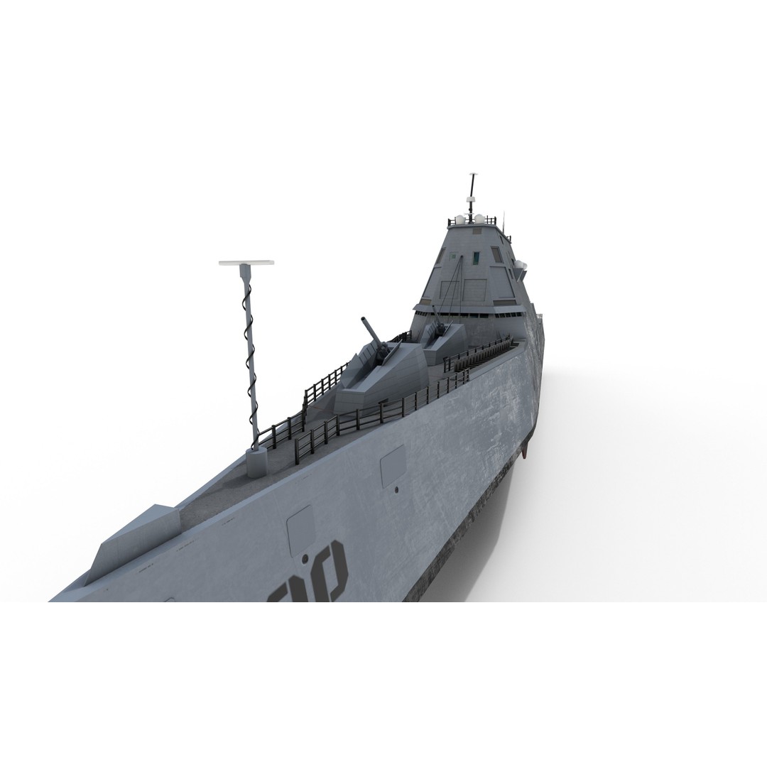 Zumwalt USS DDG 1000 Destroyer 3D Model – Low Poly Game Asset, FBX, PBR - View 8