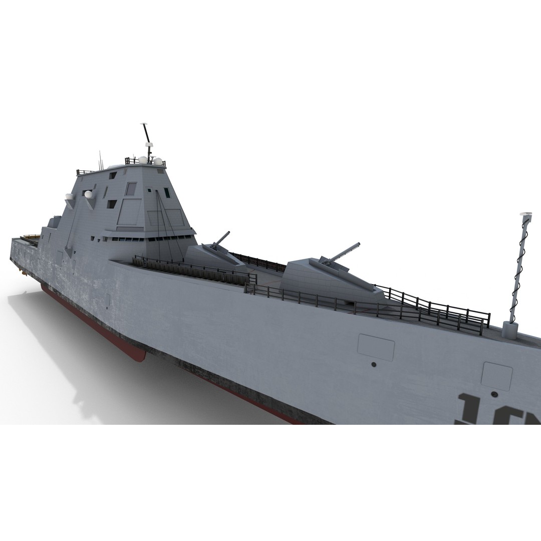 Zumwalt USS DDG 1000 Destroyer 3D Model – Low Poly Game Asset, FBX, PBR - View 9