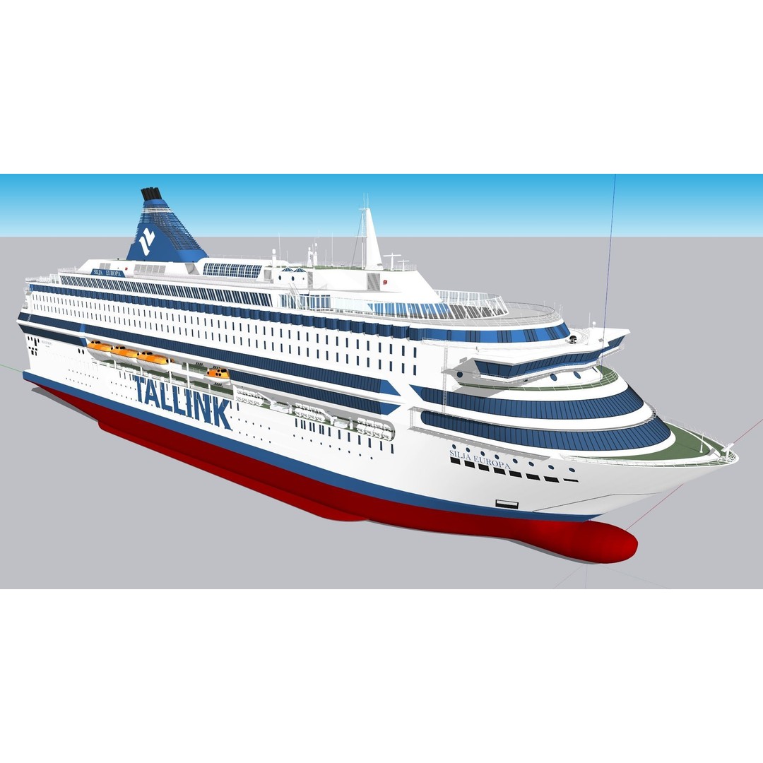 Silja Europa 3D Model – Detailed Ferry Watercraft for SketchUp - View 13