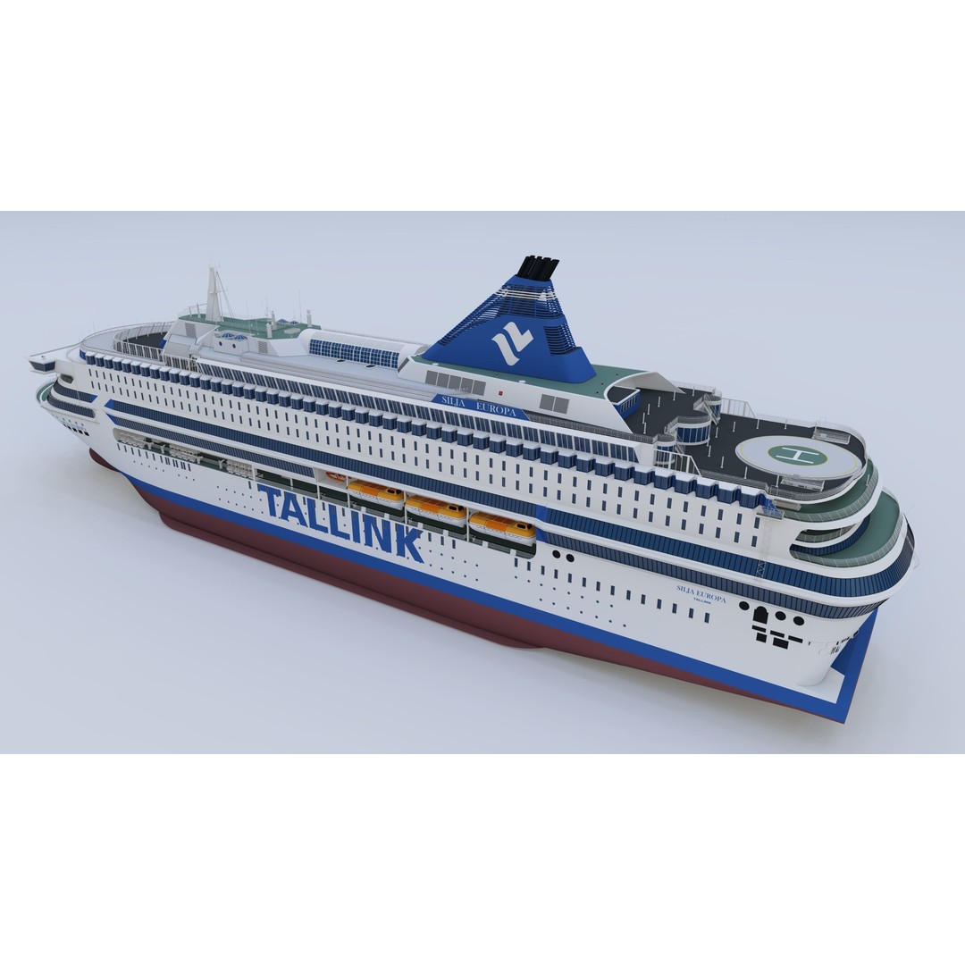 Silja Europa 3D Model – Detailed Ferry Watercraft for SketchUp - View 3