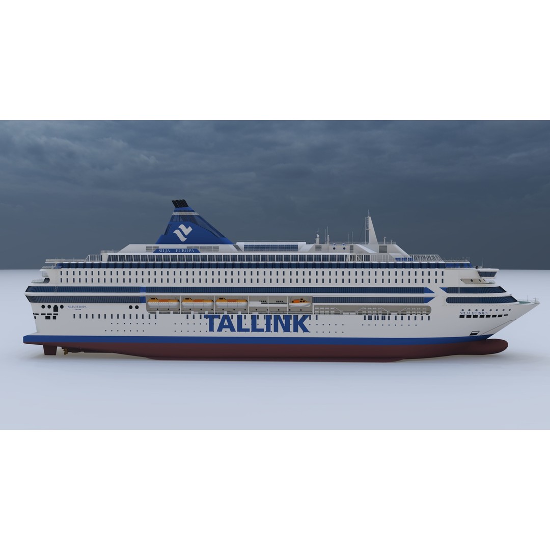 Silja Europa 3D Model – Detailed Ferry Watercraft for SketchUp - View 4