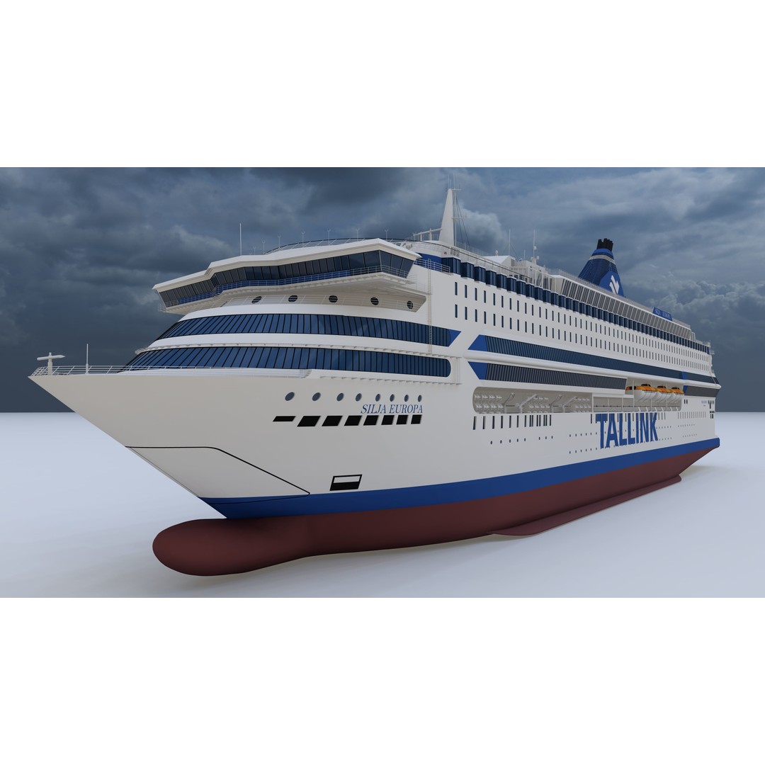 Silja Europa 3D Model – Detailed Ferry Watercraft for SketchUp - View 6