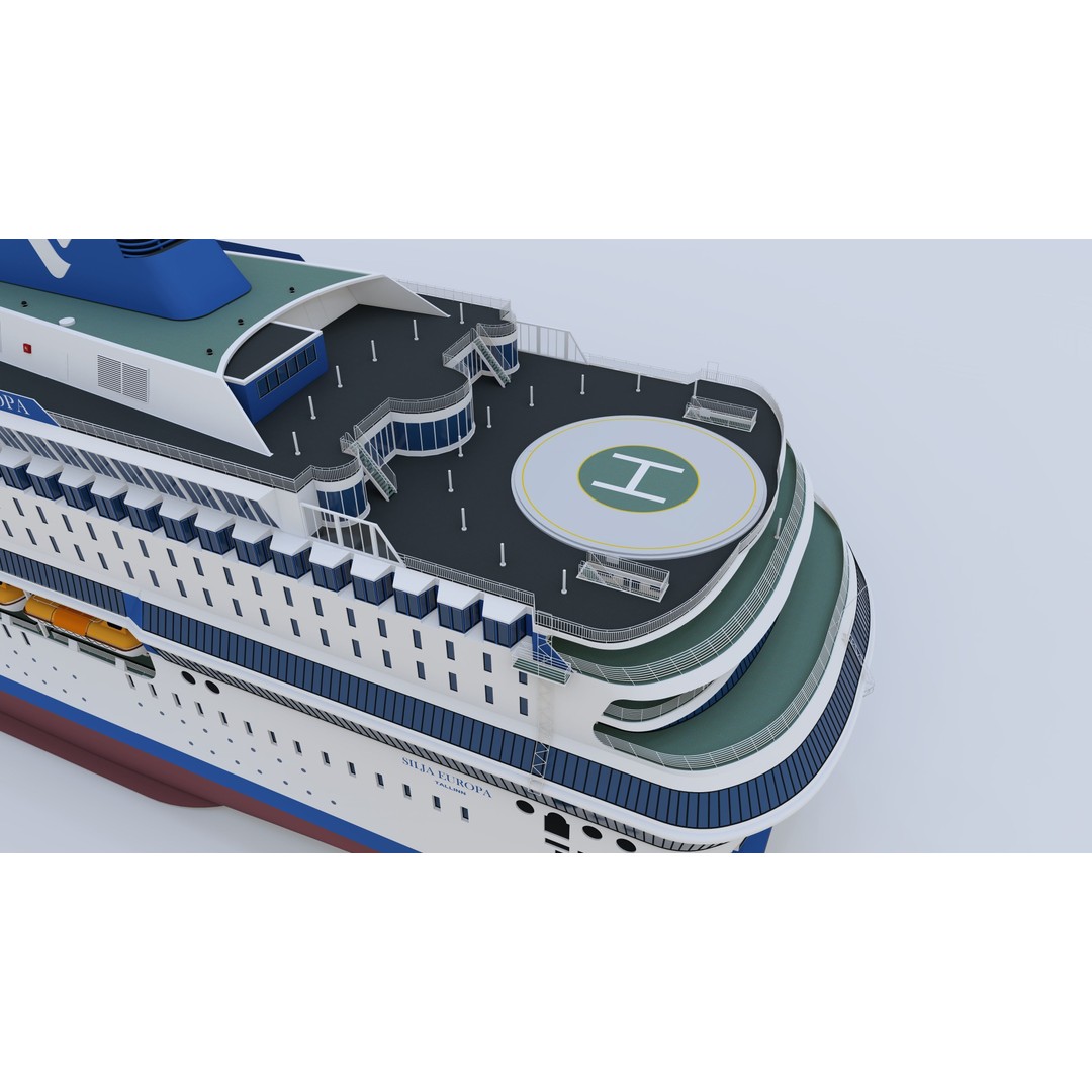 Silja Europa 3D Model – Detailed Ferry Watercraft for SketchUp - View 8
