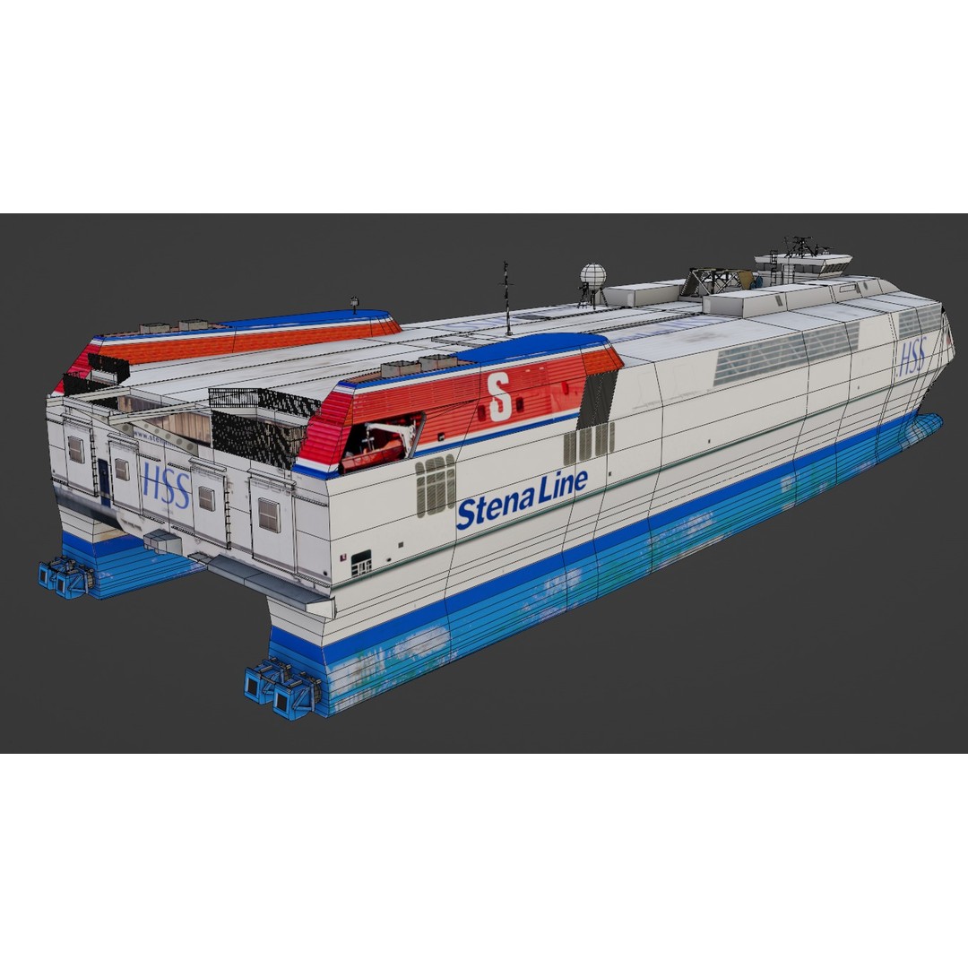 Stena Explorer 3D Model – Low Poly Watercraft, FBX PBR Textures - View 10