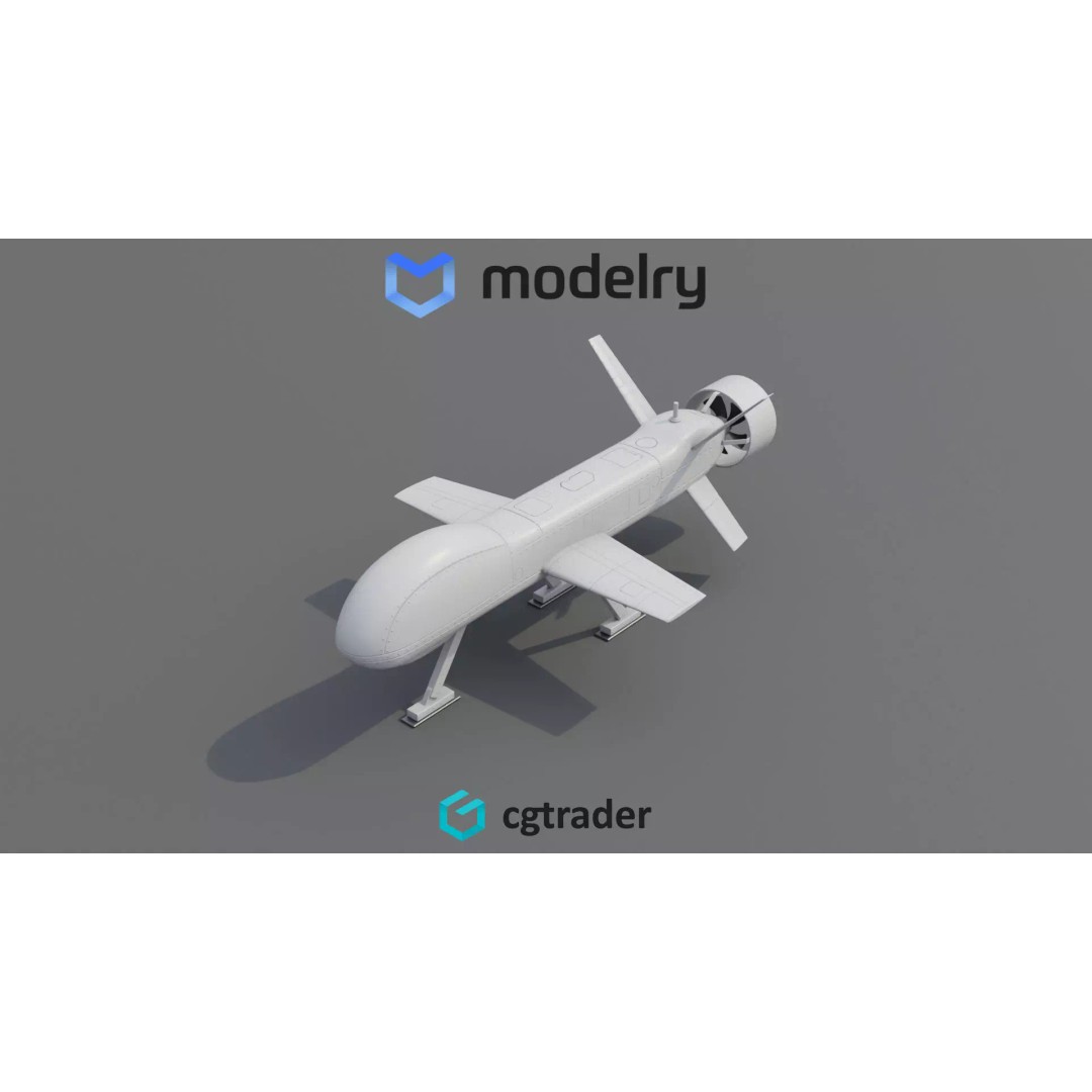 Military USV 3D Model – High Poly Unmanned Underwater Vehicle, FBX - View 2