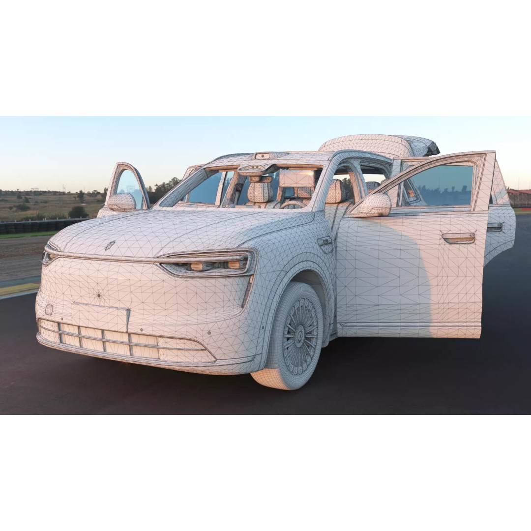 HUAWEI HIMA AITO M7 Ultra 3D Model – Low Poly SUV with Interior, FBX - View 19