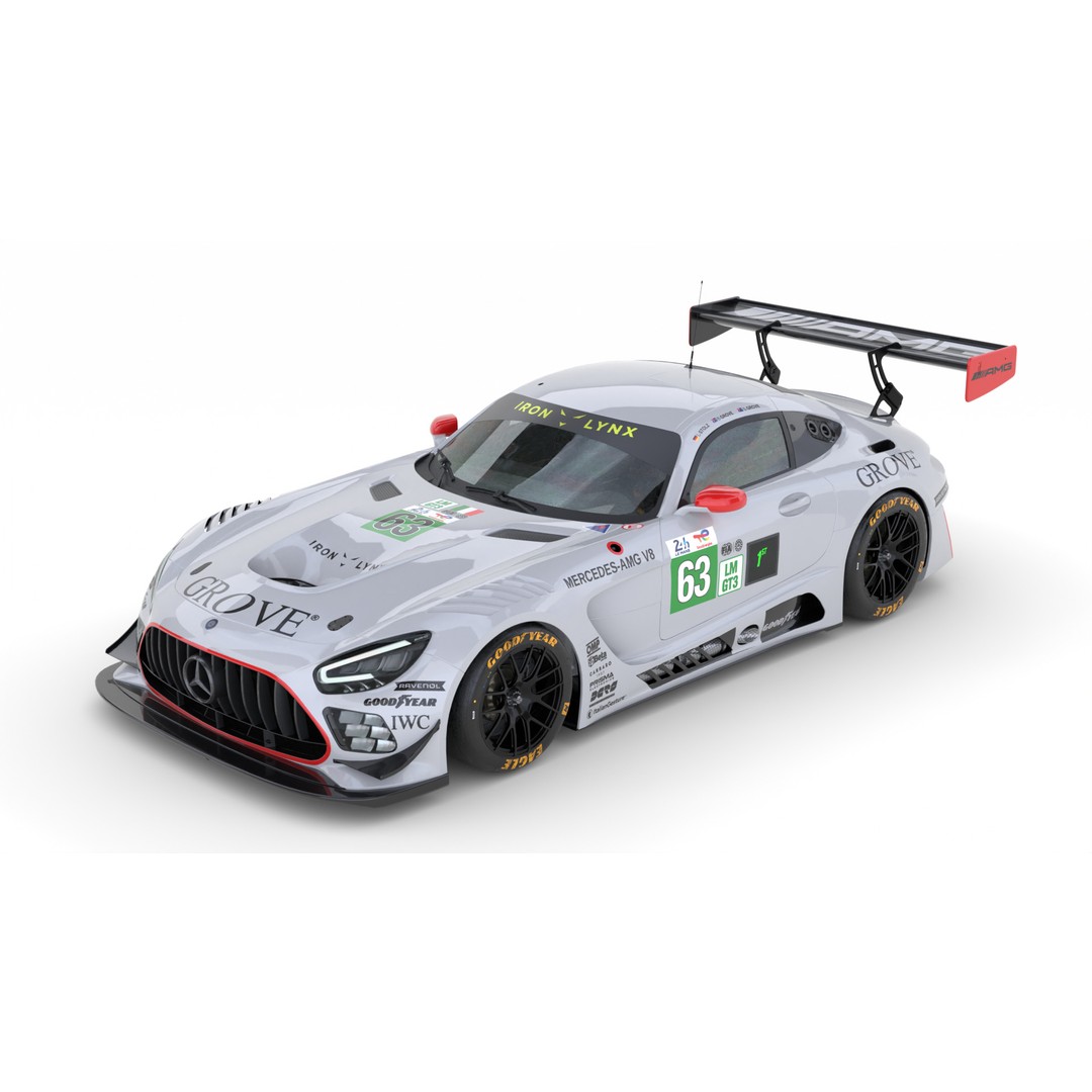 Mercedes-AMG LMGT3 2025 3D Model – High Poly Racing Asset, FBX, OBJ - View 4