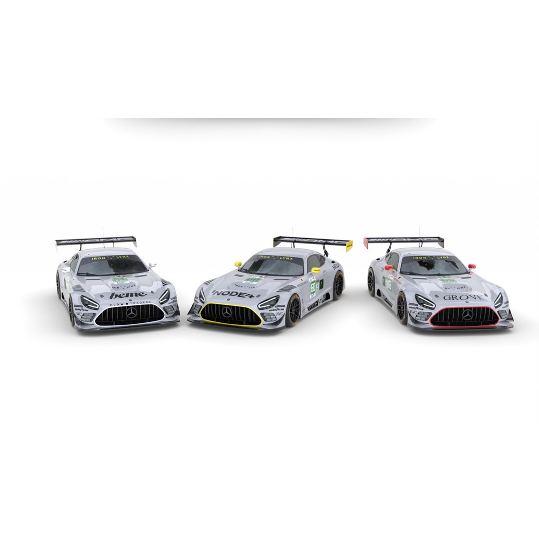 Mercedes-AMG LMGT3 2025 3D Model – High Poly Racing Asset, FBX, OBJ - View 5