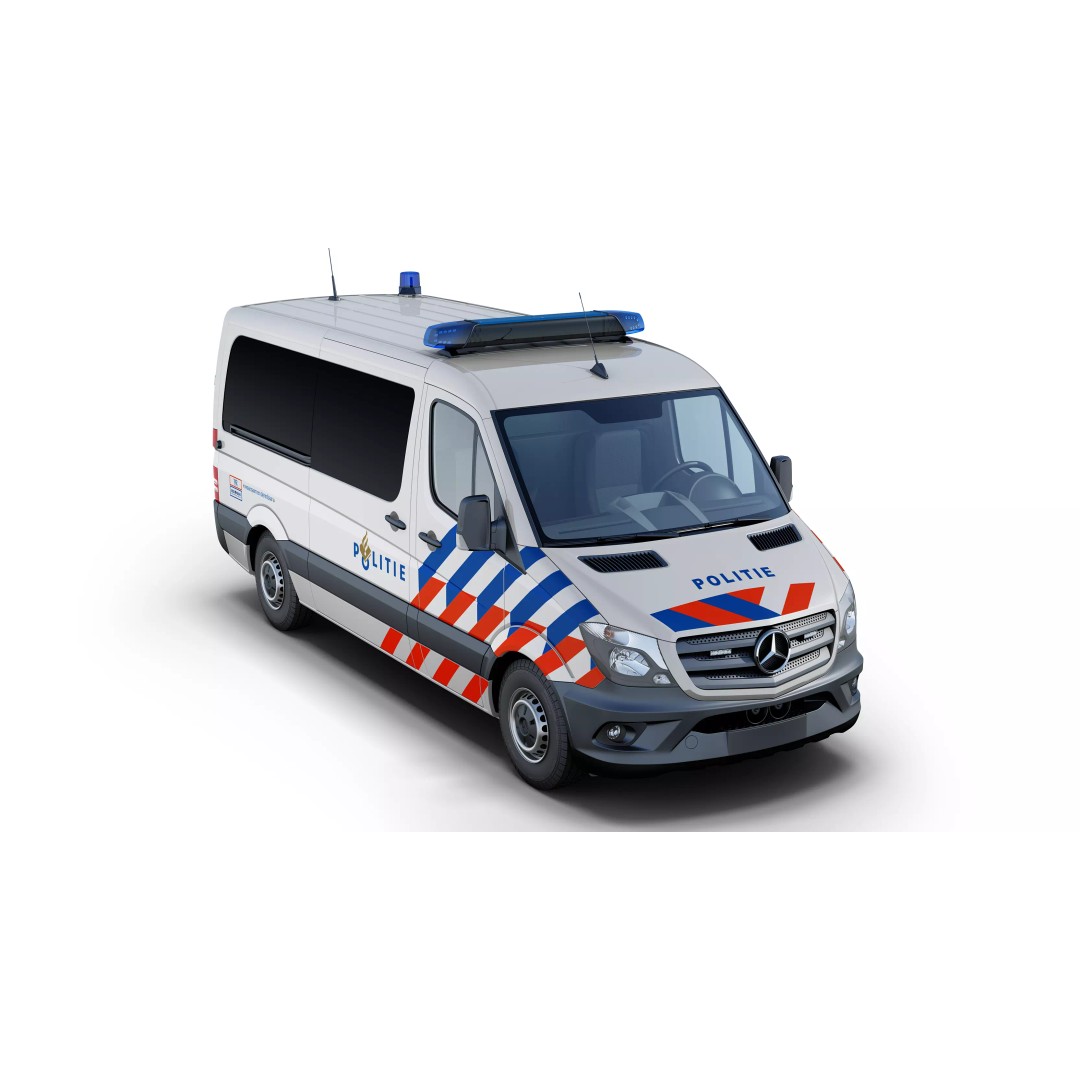 Mercedes-Benz Sprinter 3D Model – Dutch Police Van, Game Ready, FBX - View 2