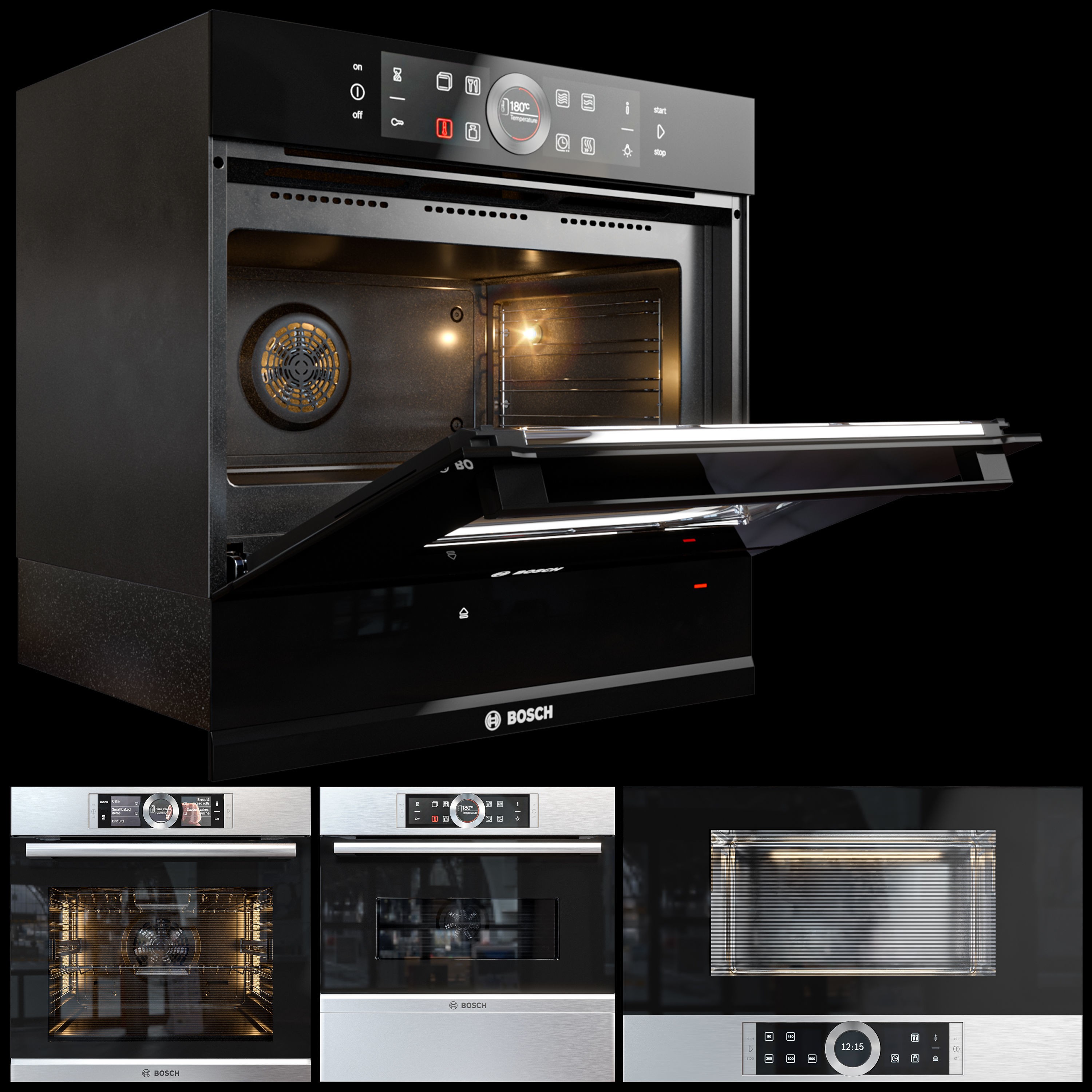 Bosch Oven Set - PBR Game-Ready 3D Model - View 4