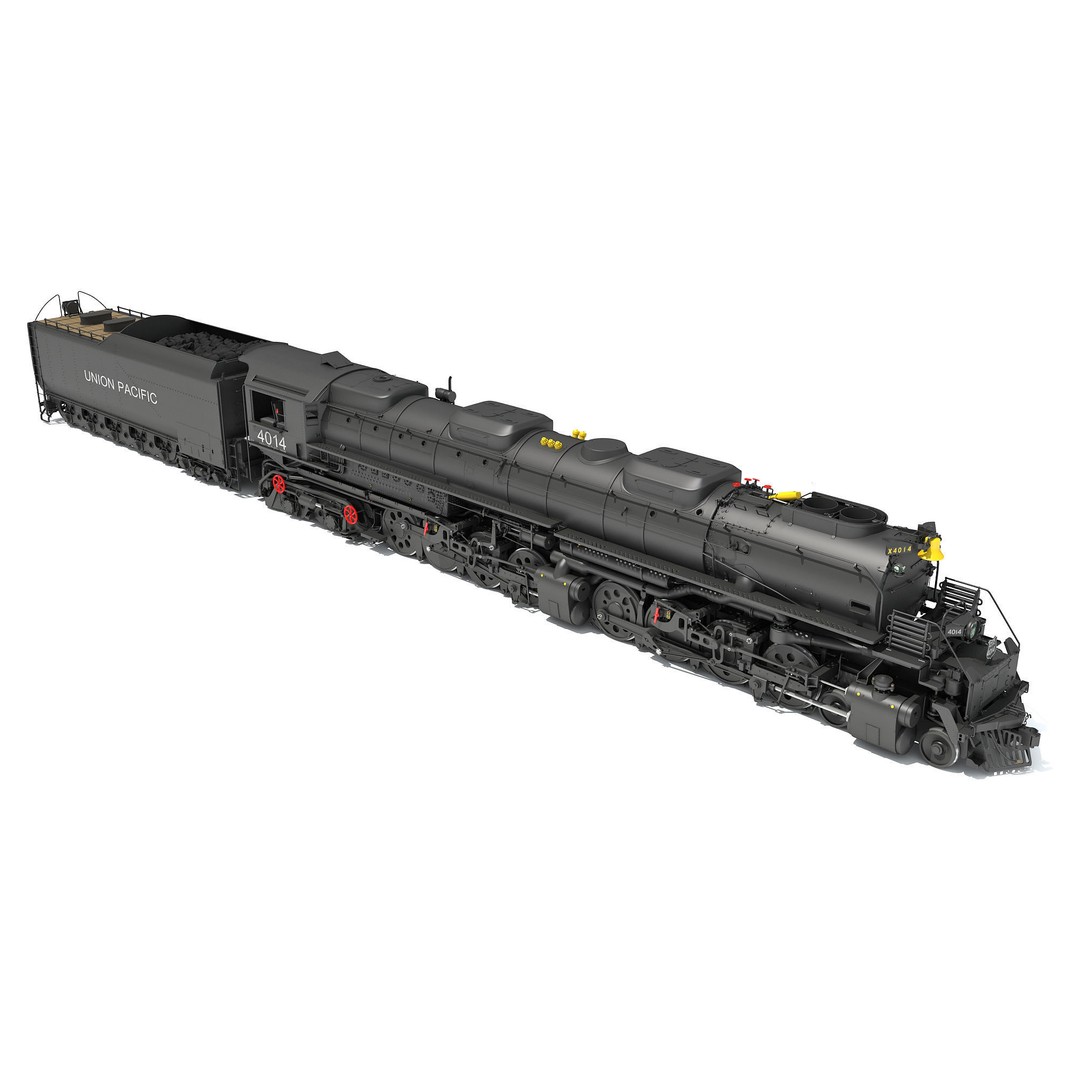 Big Boy Steam Locomotive 3D Model – High Poly Train Asset, FBX, OBJ - View 11