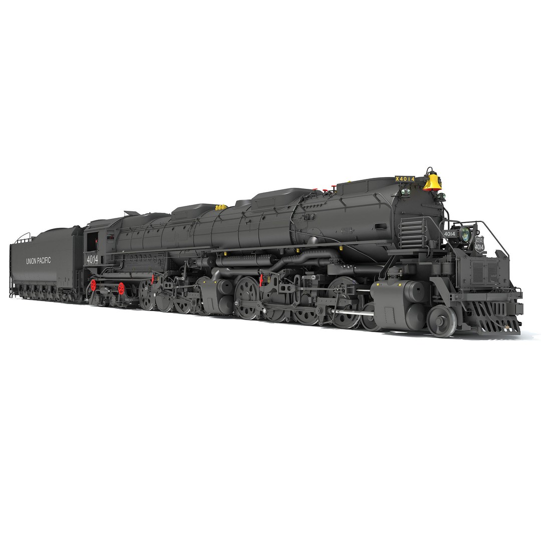 Big Boy Steam Locomotive 3D Model – High Poly Train Asset, FBX, OBJ - View 12