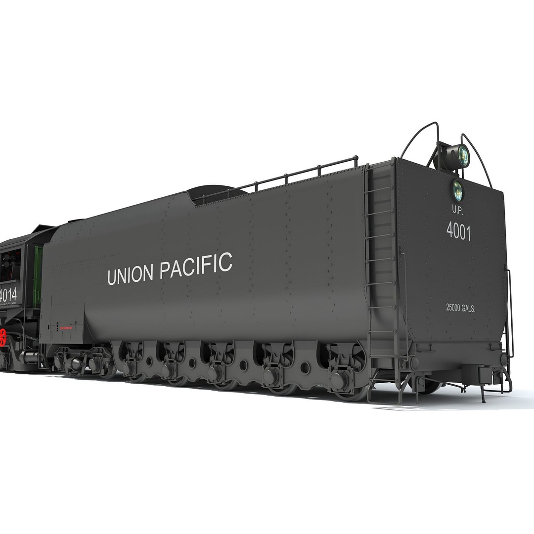 Big Boy Steam Locomotive 3D Model – High Poly Train Asset, FBX, OBJ - View 19