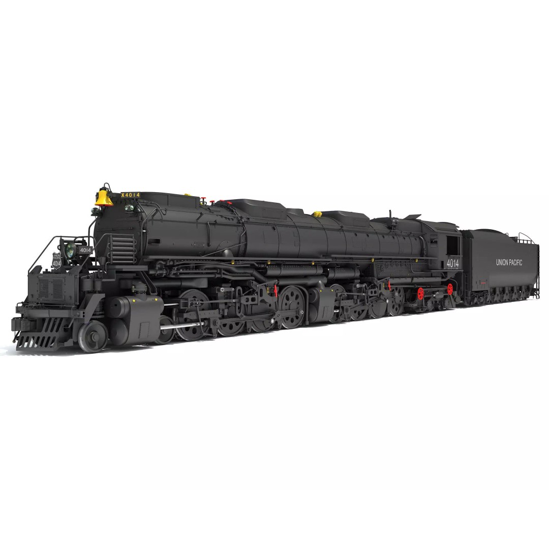 Big Boy Steam Locomotive 3D Model – High Poly Train Asset, FBX, OBJ - View 2