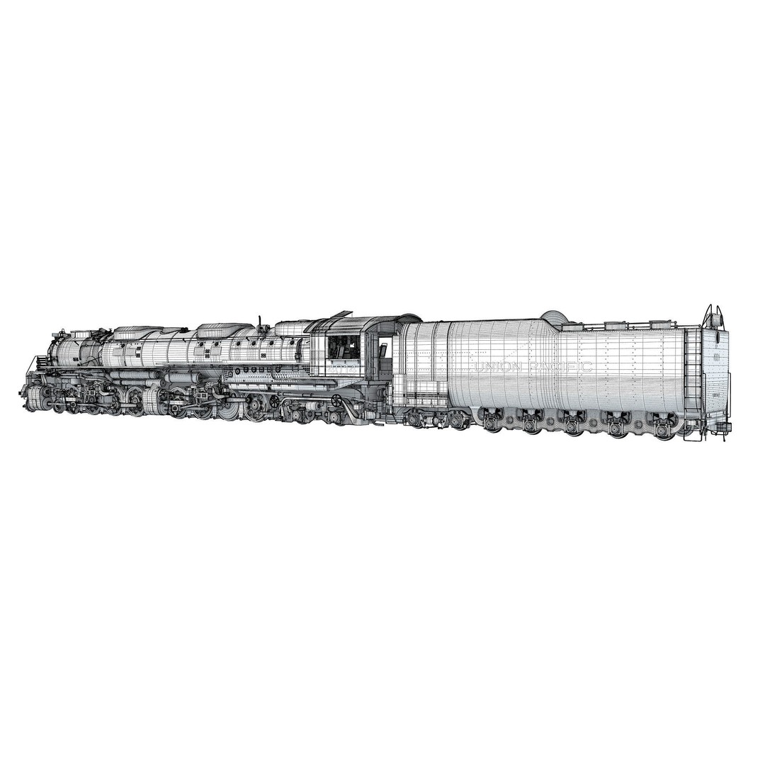 Big Boy Steam Locomotive 3D Model – High Poly Train Asset, FBX, OBJ - View 25