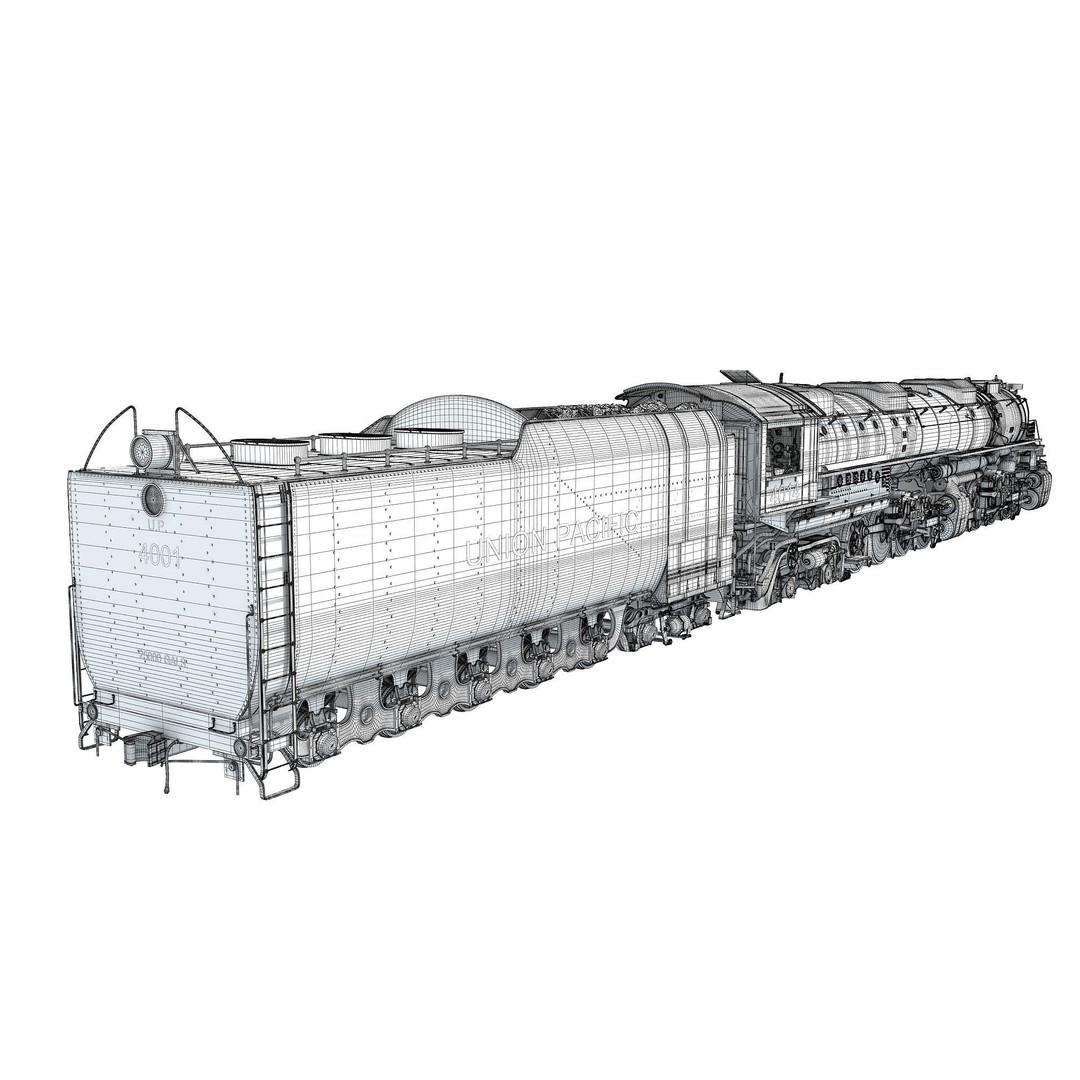 Big Boy Steam Locomotive 3D Model – High Poly Train Asset, FBX, OBJ - View 26
