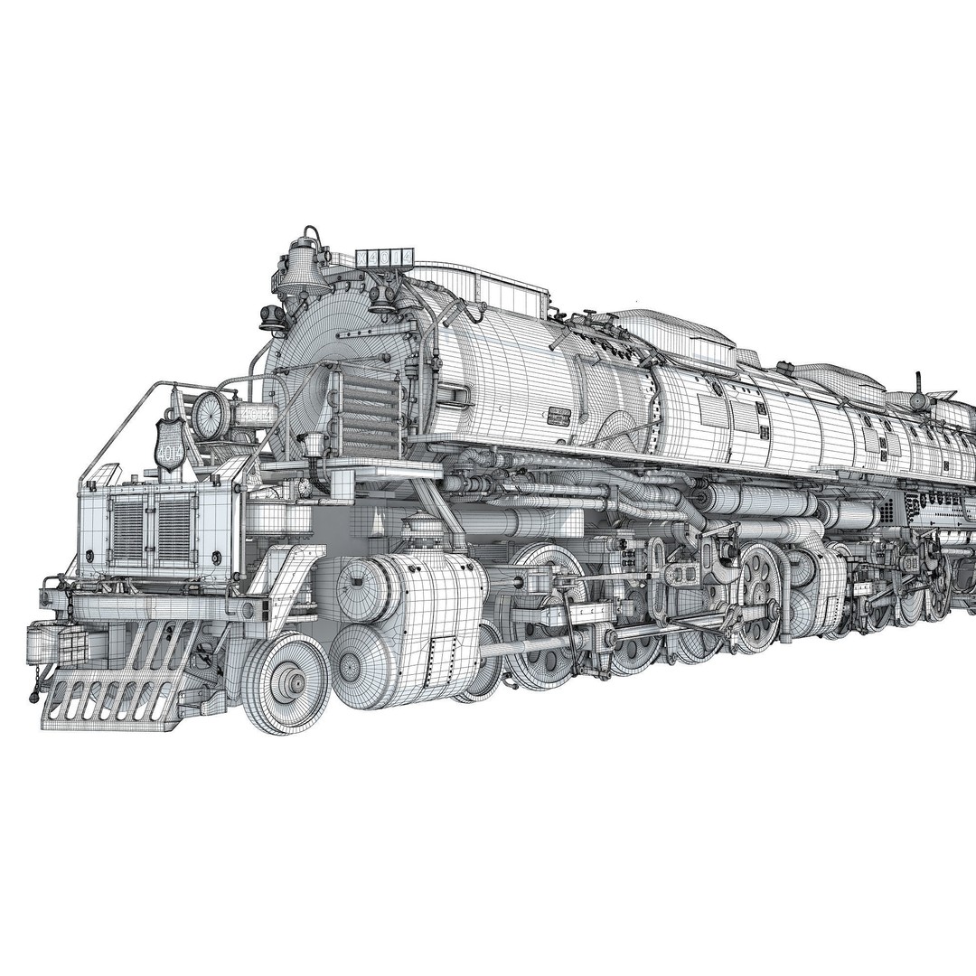 Big Boy Steam Locomotive 3D Model – High Poly Train Asset, FBX, OBJ - View 28