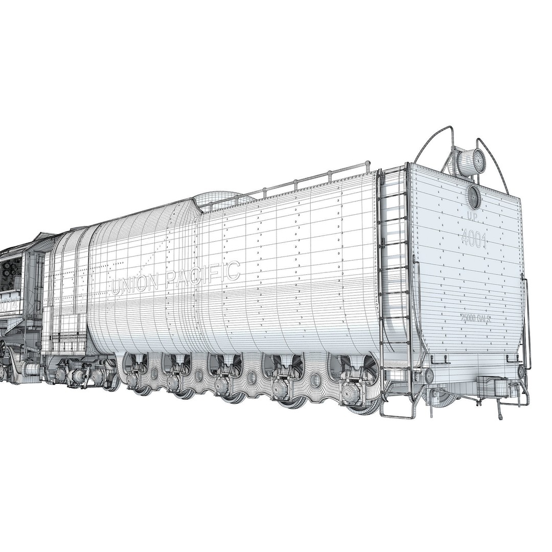 Big Boy Steam Locomotive 3D Model – High Poly Train Asset, FBX, OBJ - View 29