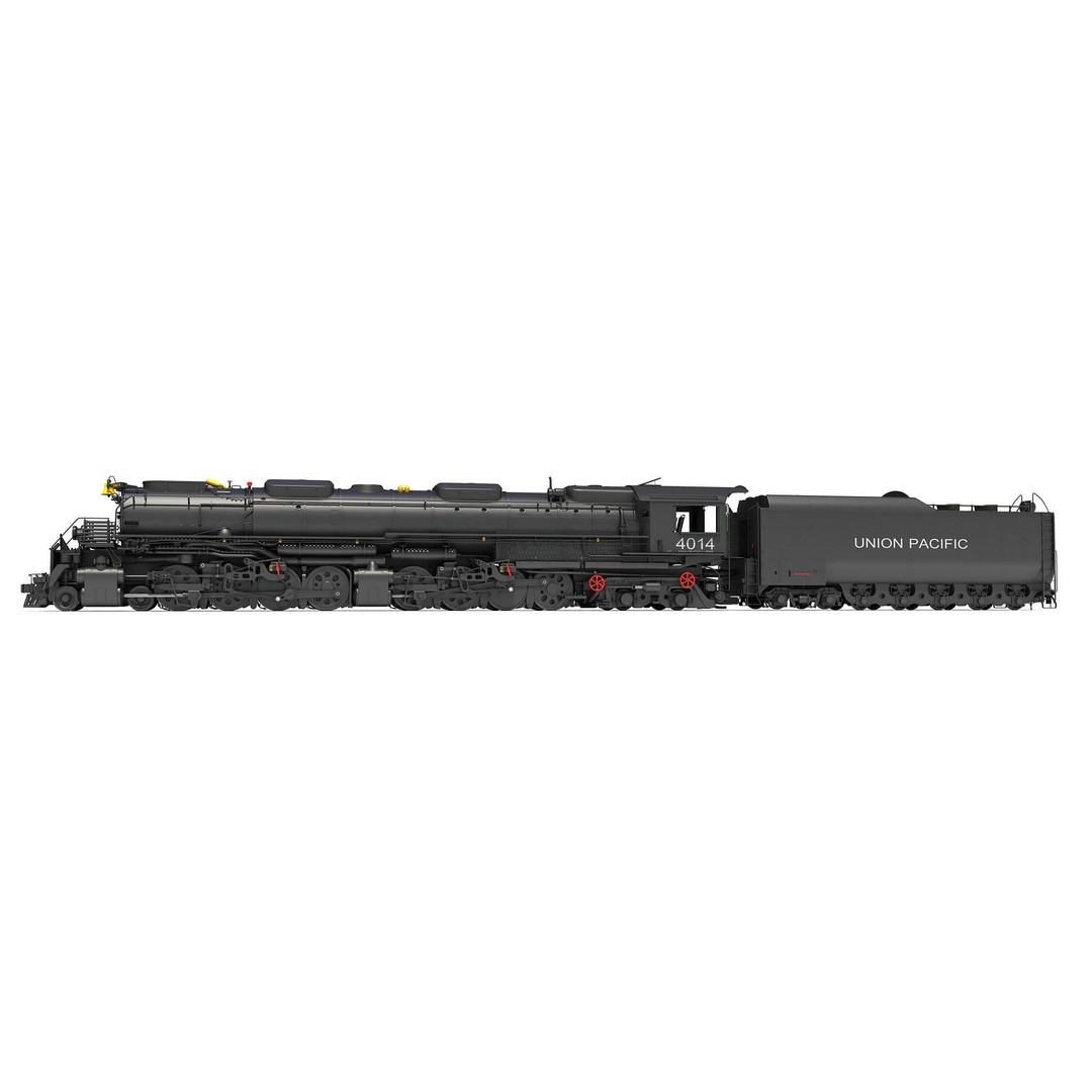 Big Boy Steam Locomotive 3D Model – High Poly Train Asset, FBX, OBJ - View 3