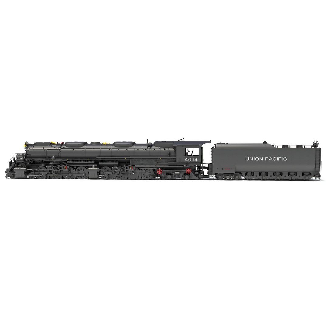 Big Boy Steam Locomotive 3D Model – High Poly Train Asset, FBX, OBJ - View 4