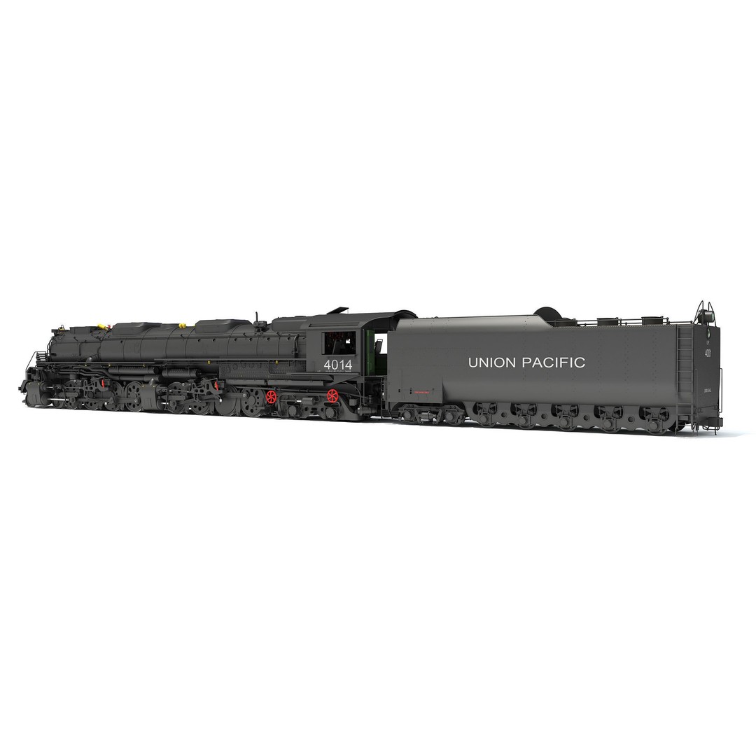 Big Boy Steam Locomotive 3D Model – High Poly Train Asset, FBX, OBJ - View 5