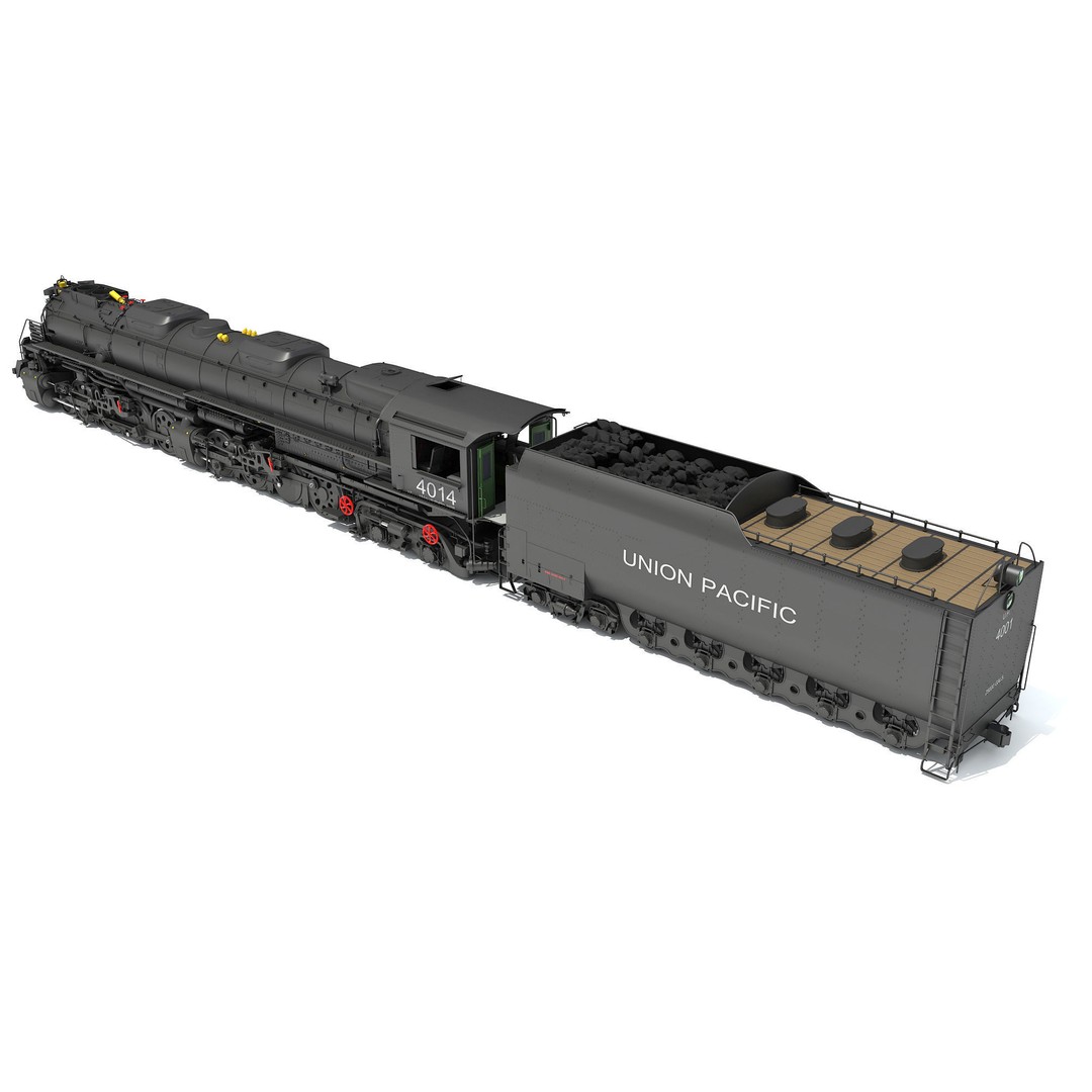 Big Boy Steam Locomotive 3D Model – High Poly Train Asset, FBX, OBJ - View 6
