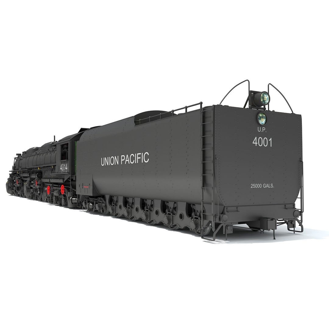 Big Boy Steam Locomotive 3D Model – High Poly Train Asset, FBX, OBJ - View 7