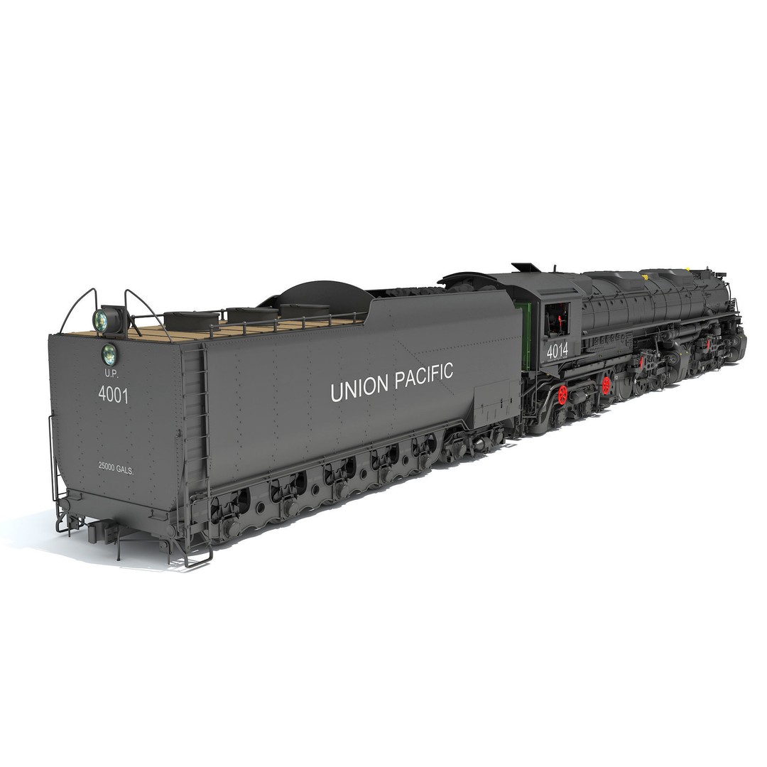 Big Boy Steam Locomotive 3D Model – High Poly Train Asset, FBX, OBJ - View 8