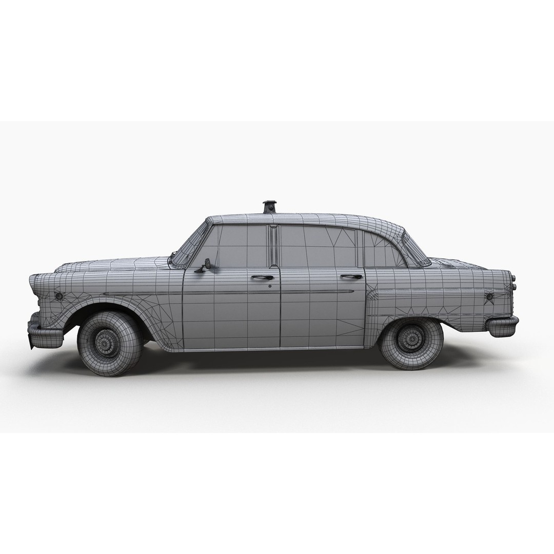 Yellow Taxi Cab 3D Model – Low Poly Game Ready Asset, FBX, PBR - View 10