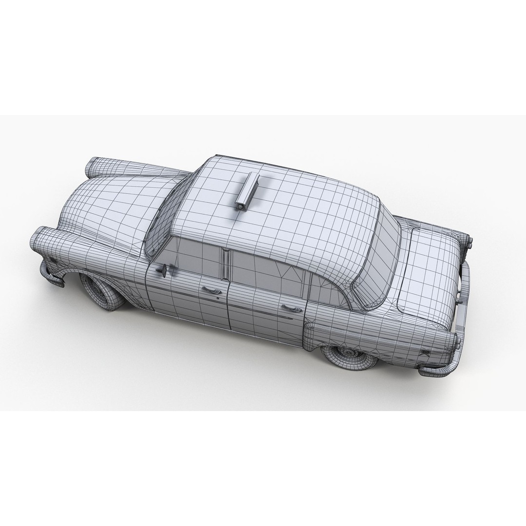 Yellow Taxi Cab 3D Model – Low Poly Game Ready Asset, FBX, PBR - View 11
