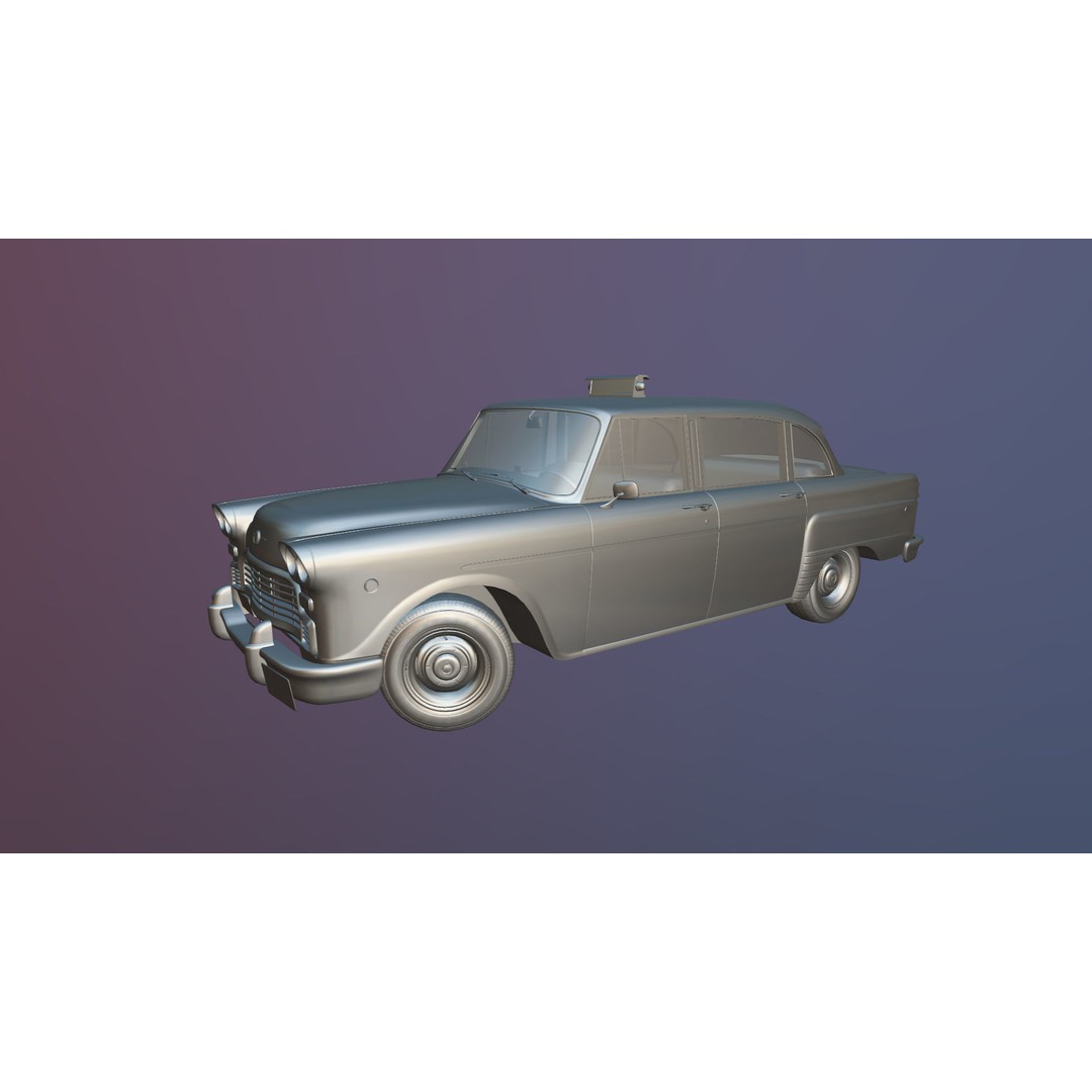 Yellow Taxi Cab 3D Model – Low Poly Game Ready Asset, FBX, PBR - View 25