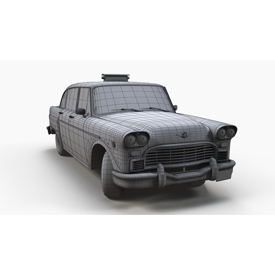 Yellow Taxi Cab 3D Model – Low Poly Game Ready Asset, FBX, PBR - View 9