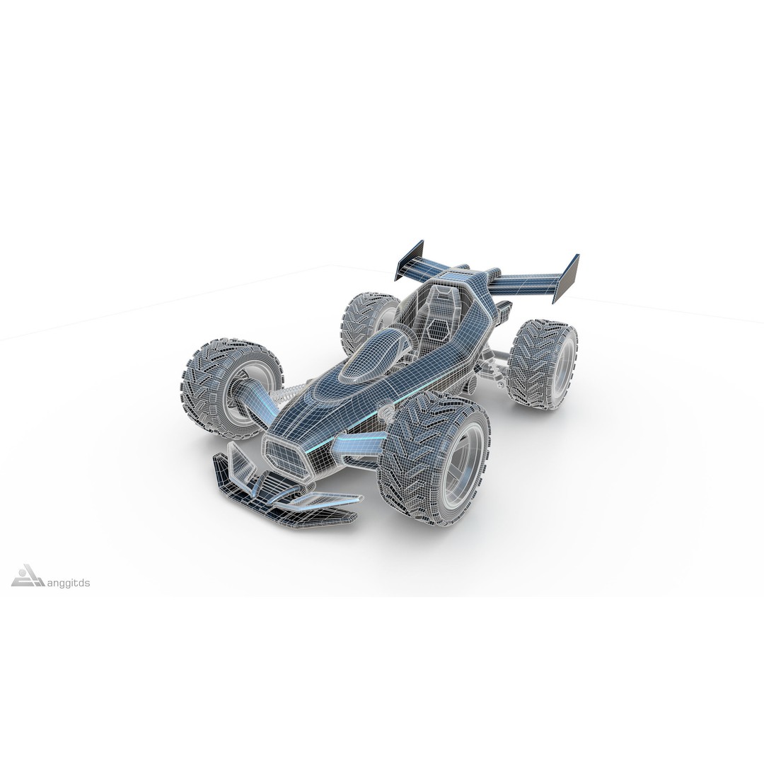 Off-Road Go Kart 3D Model – Futuristic Design, PBR Textures, FBX