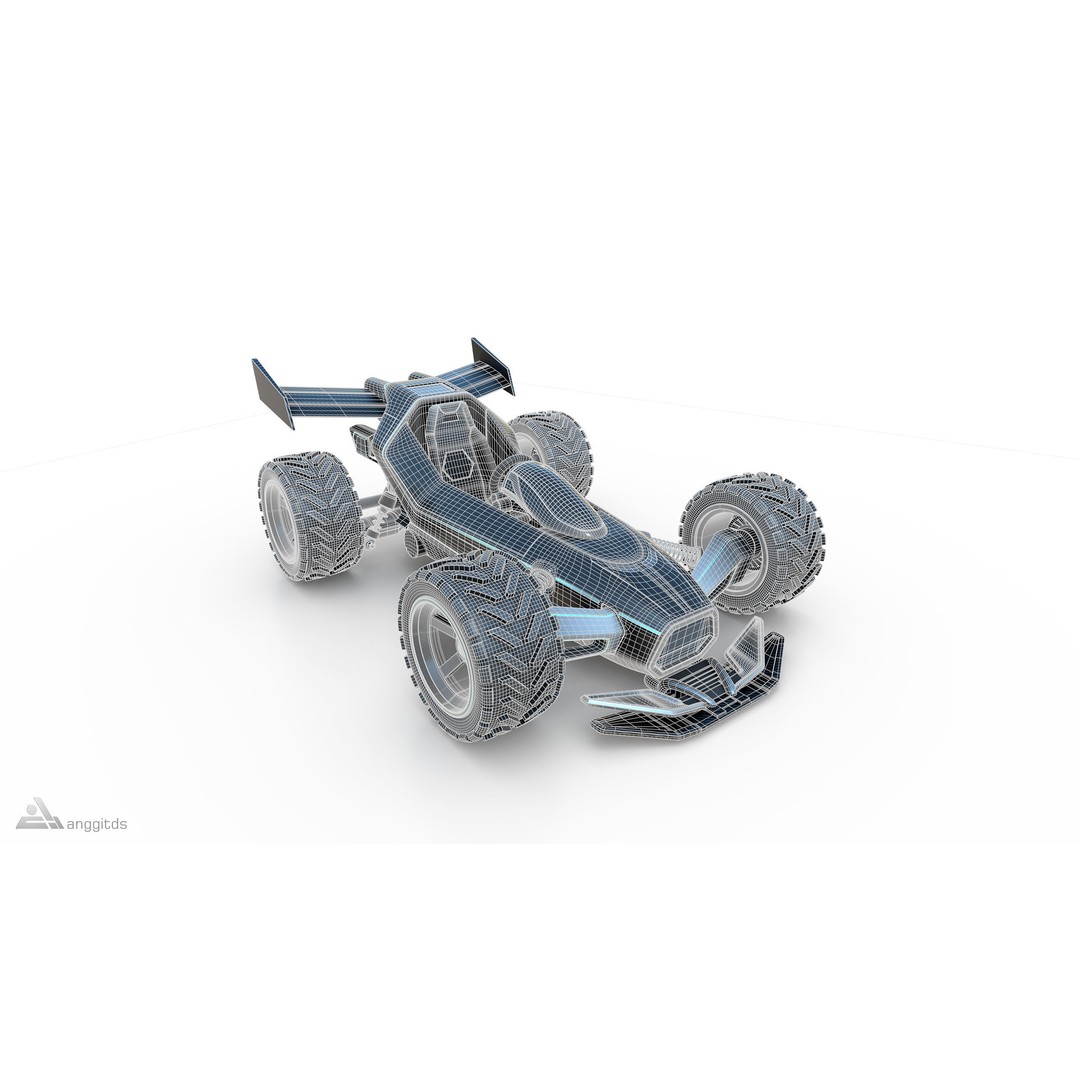 Off-Road Go Kart 3D Model – Futuristic Design, PBR Textures, FBX - View 10