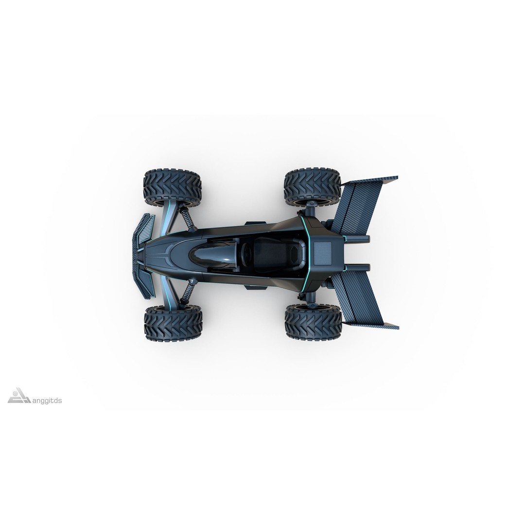 Off-Road Go Kart 3D Model – Futuristic Design, PBR Textures, FBX - View 6