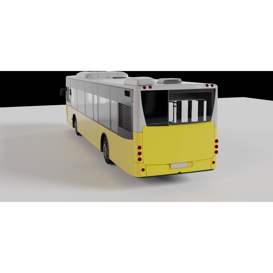 Mercedes Conecto Bus 3D Model – High Poly Detailed Vehicle, FBX - View 3