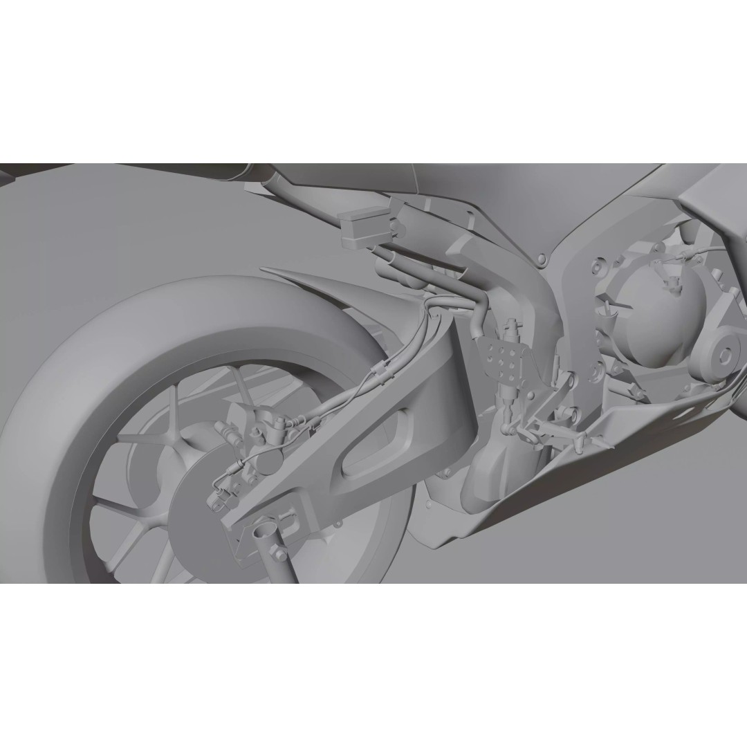 Honda CBR 600RR 2021 3D Model – Low Poly Game Asset, FBX, Blender - View 23
