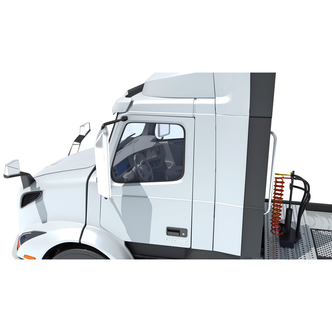 2025 Electric Semi Truck 3D Model – High Poly Vehicle with Interior Details, FBX - View 15
