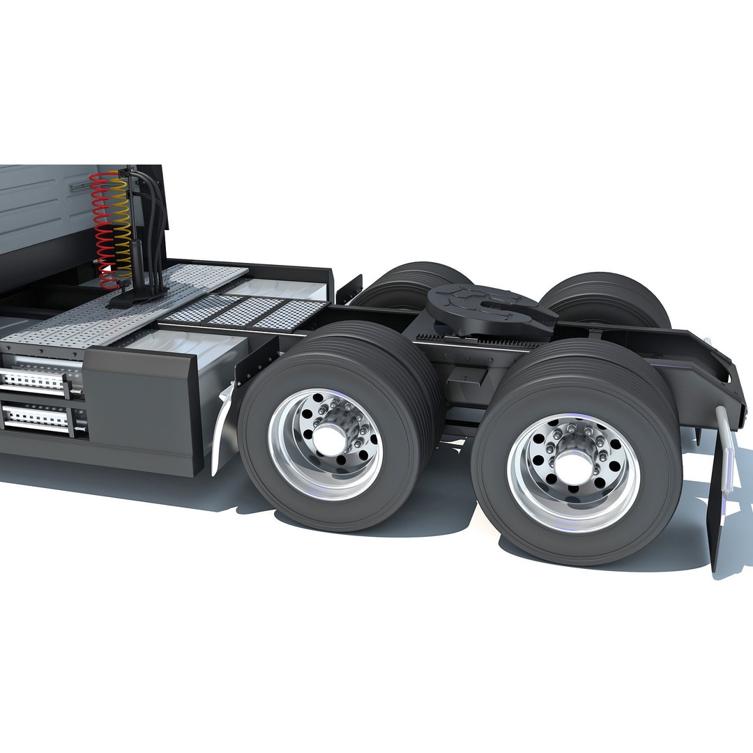 2025 Electric Semi Truck 3D Model – High Poly Vehicle with Interior Details, FBX - View 16
