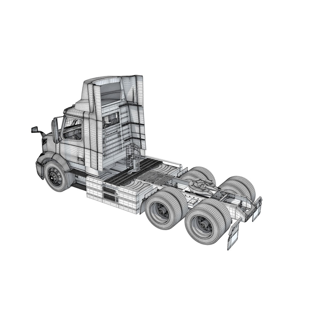 2025 Electric Semi Truck 3D Model – High Poly Vehicle with Interior Details, FBX - View 18