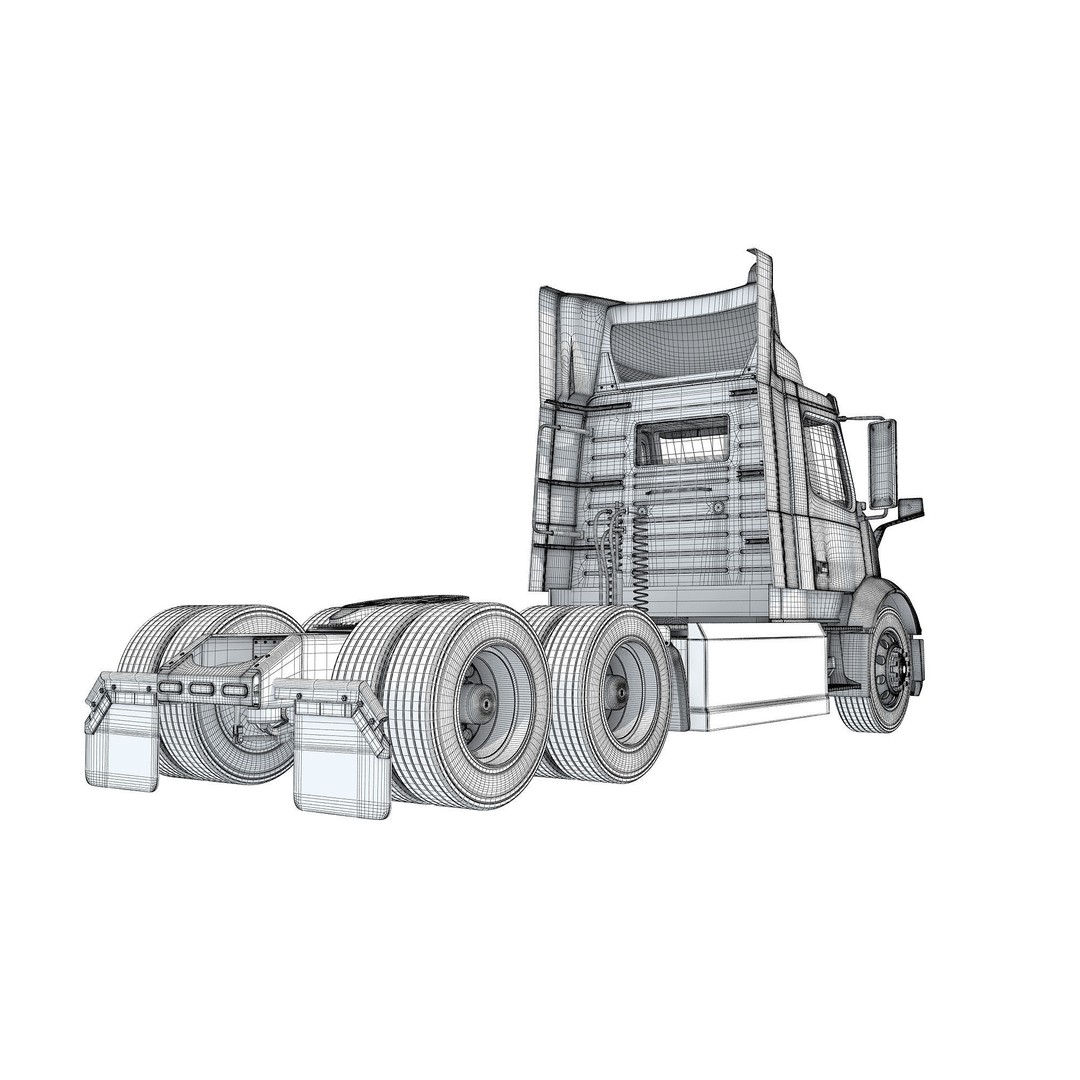 2025 Electric Semi Truck 3D Model – High Poly Vehicle with Interior Details, FBX - View 19