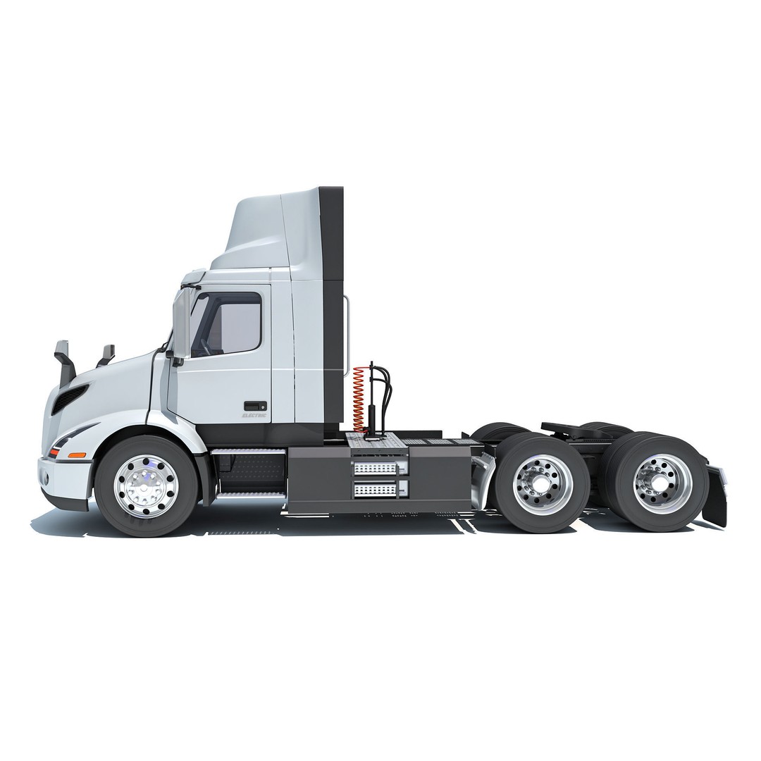 2025 Electric Semi Truck 3D Model – High Poly Vehicle with Interior Details, FBX - View 3