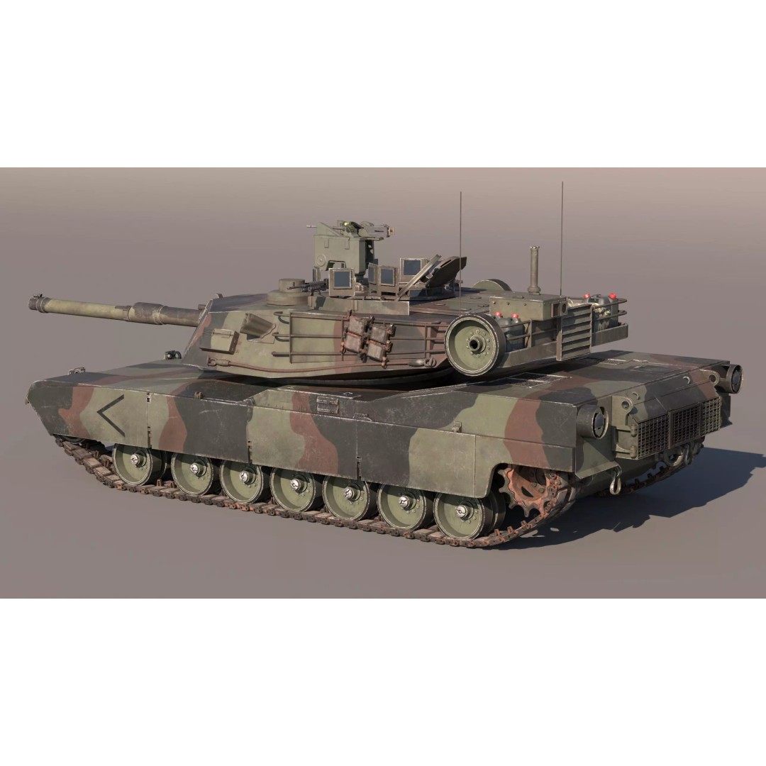 M1A2 Abrams 3D Model – Rigged Military Tank in PBR Format - View 13