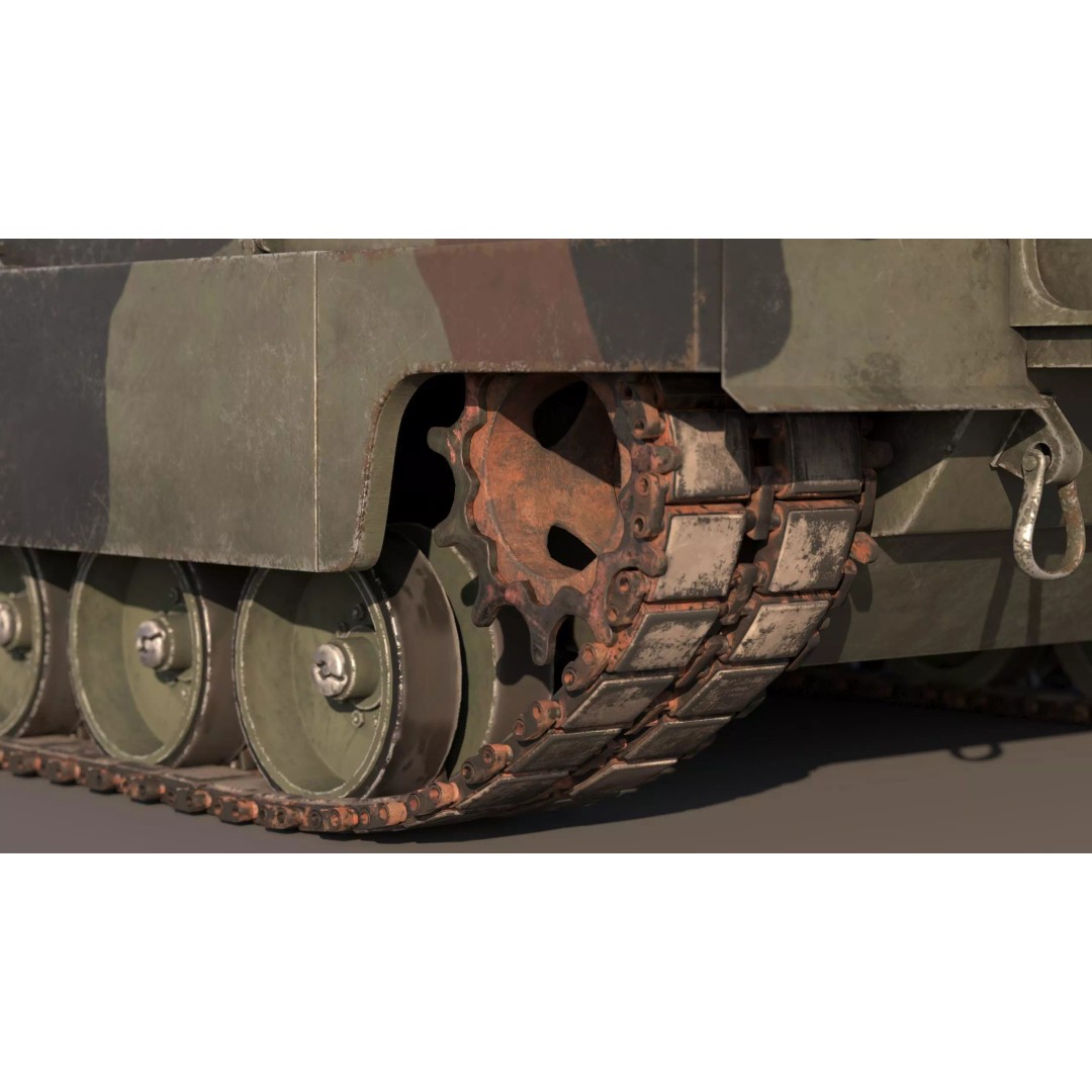 M1A2 Abrams 3D Model – Rigged Military Tank in PBR Format - View 16