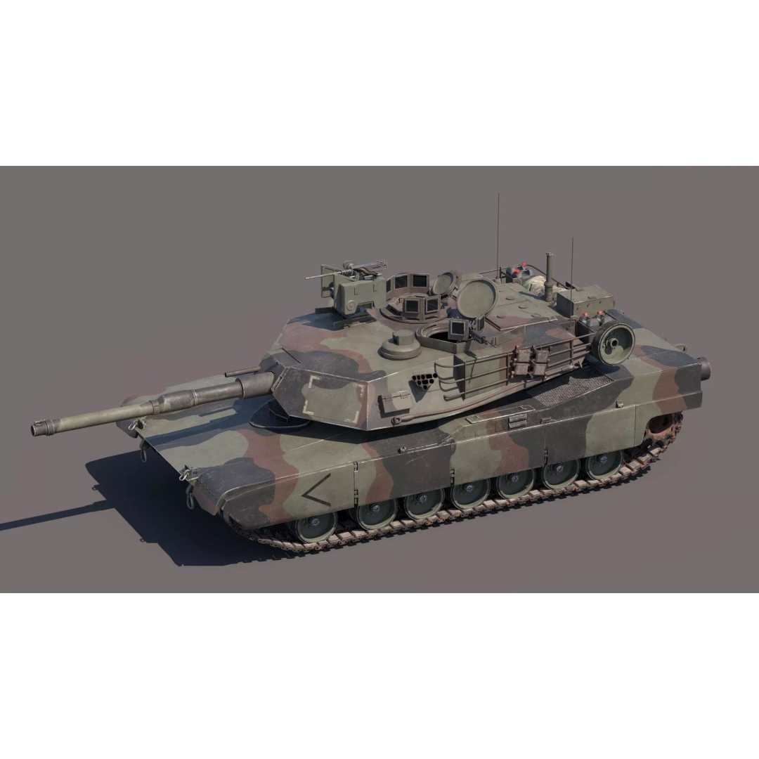 M1A2 Abrams 3D Model – Rigged Military Tank in PBR Format - View 19