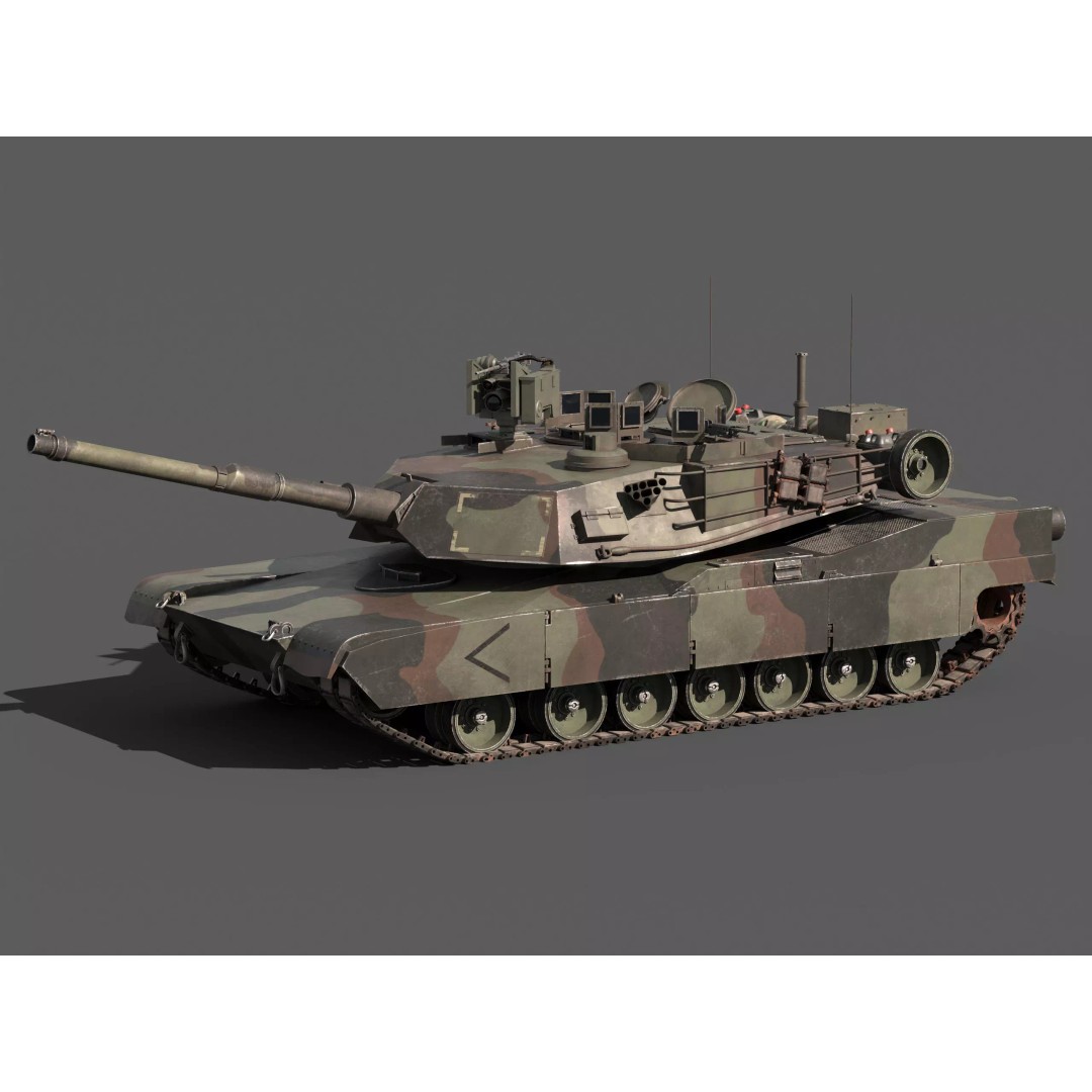 M1A2 Abrams 3D Model – Rigged Military Tank in PBR Format - View 2