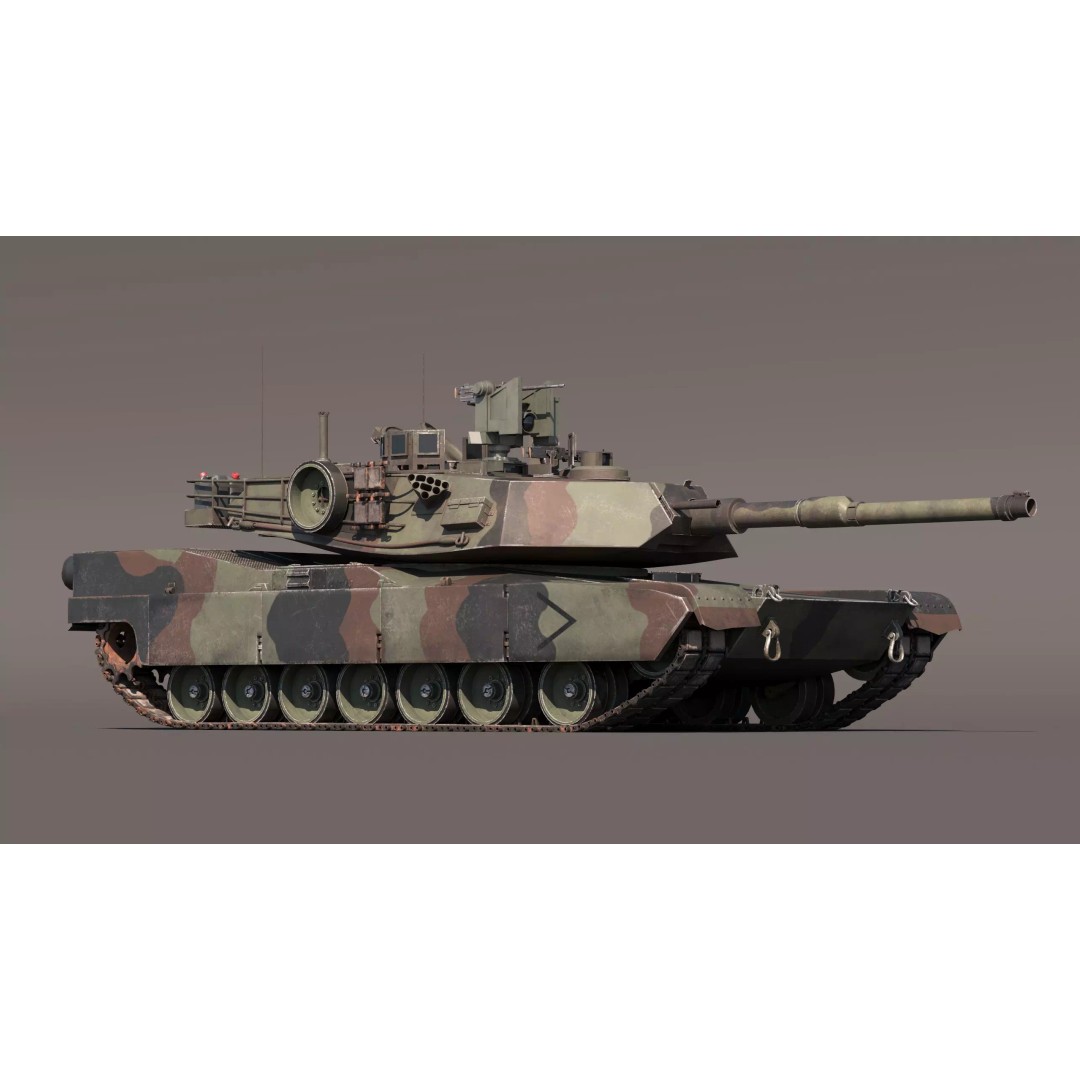 M1A2 Abrams 3D Model – Rigged Military Tank in PBR Format - View 21