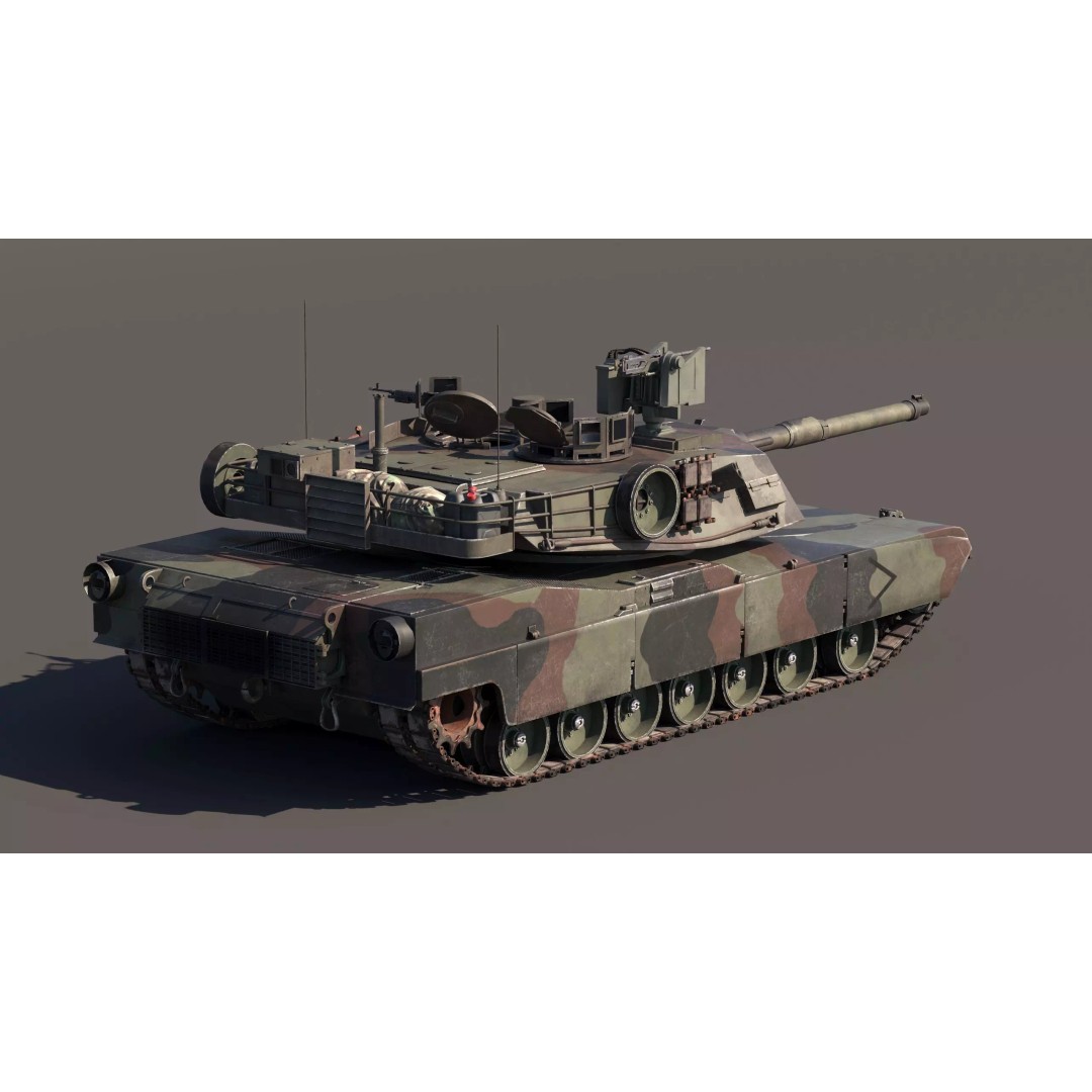 M1A2 Abrams 3D Model – Rigged Military Tank in PBR Format - View 22